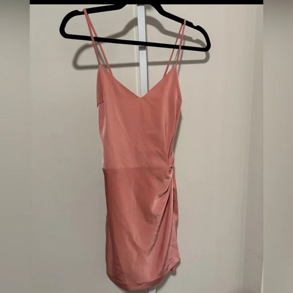 NBD Blush Pink Midi Dress with Spaghetti Straps - Picture 3 of 4